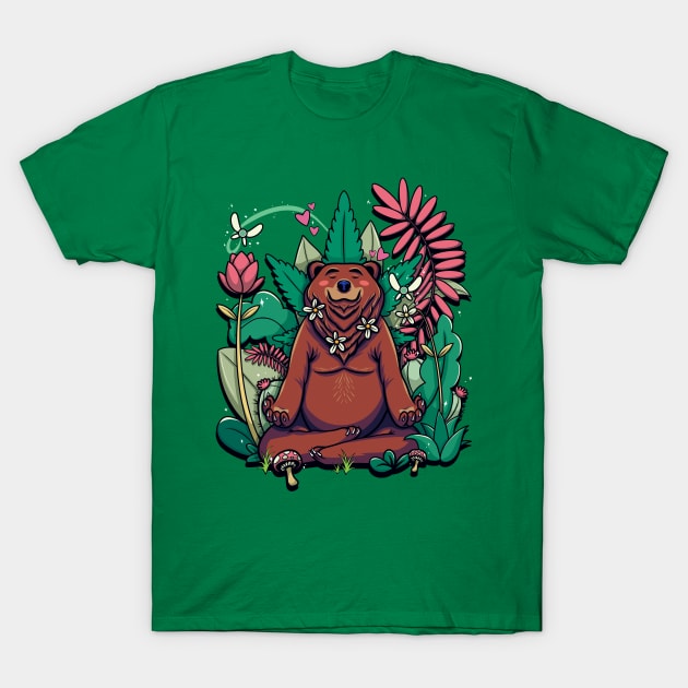 Meditating Plant-Daddy Bear T-Shirt by ArtDiggs